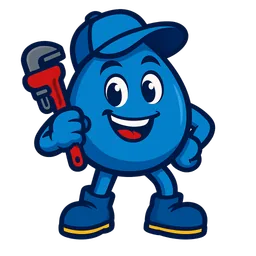 Flow Pro Plumbing mascot holding a wrench